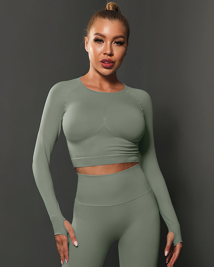 Ella Long Sleeve - Camo Green