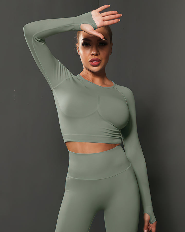 Ella Long Sleeve - Camo Green