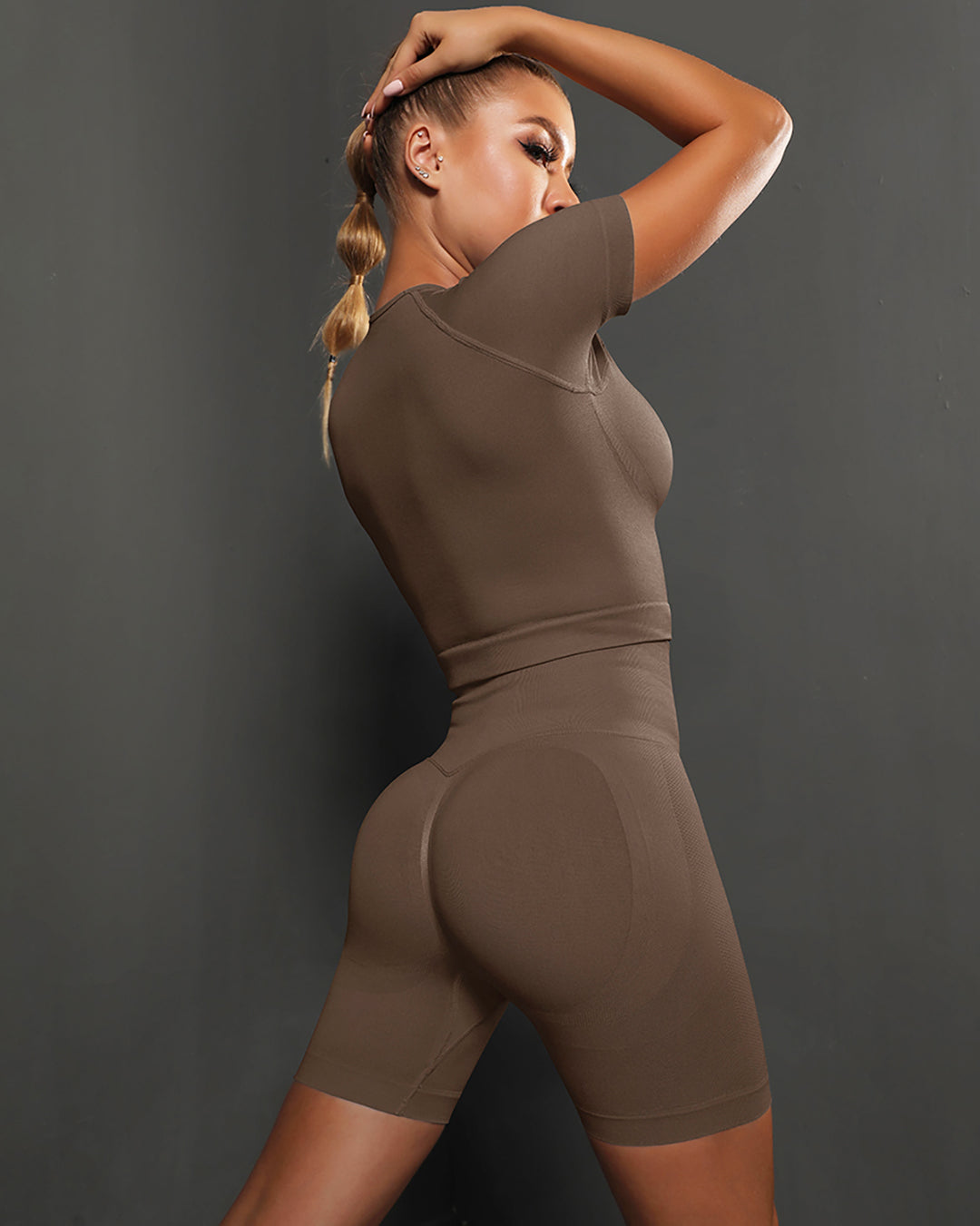 Ella Seamless Shorts - Brown
