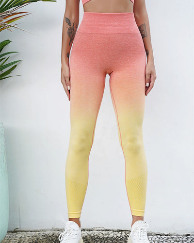 Gianna Seamless Leggings - Pink & Yellow