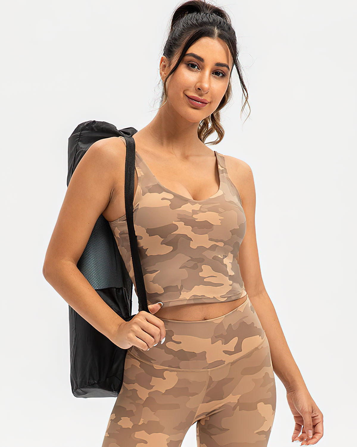 Harper Camo Sports Bra - Teak