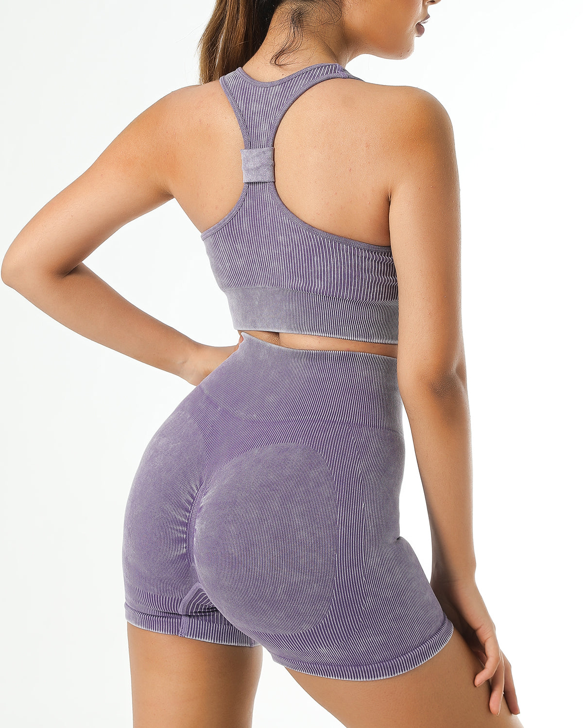 Isabella Seamless Scrunch Shorts - Purple
