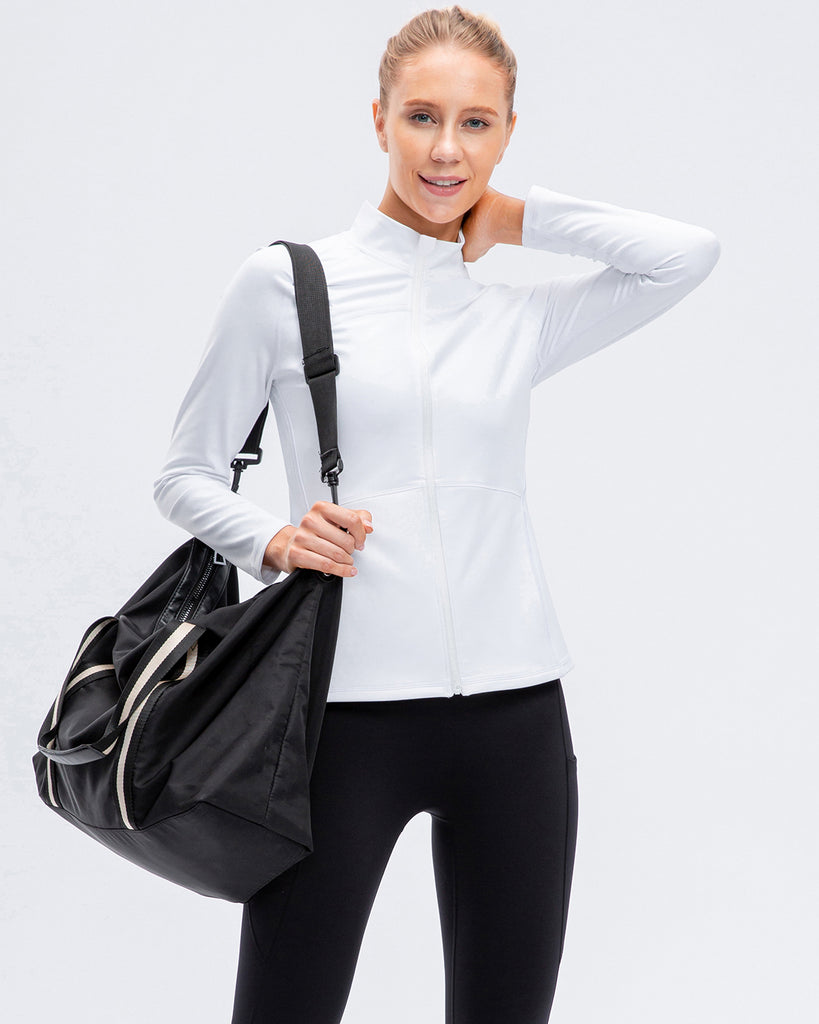 Madison Athletic Jacket - White – Amelia Activewear