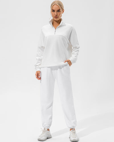 Sophie Relaxed Fit Joggers - White