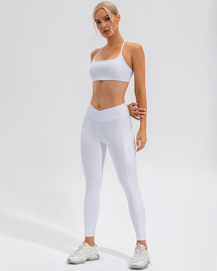 Sophie Scrunch Pocket Leggings - White