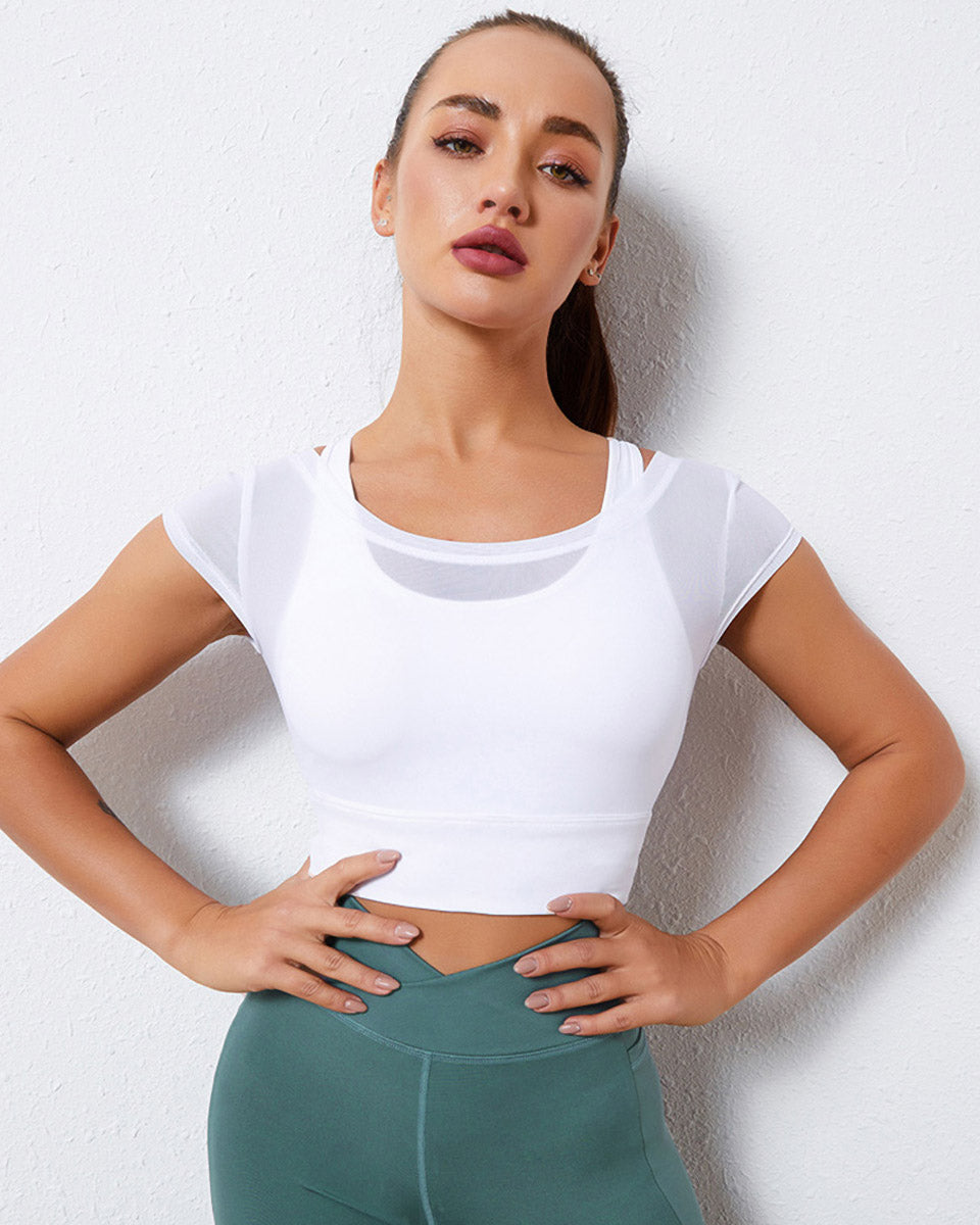 Alexa Double Layer Sports Bra - White