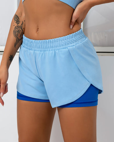 Bailey Double Layer Shorts - Blue
