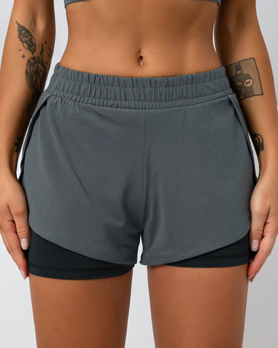 Bailey Double Layer Shorts - Grey