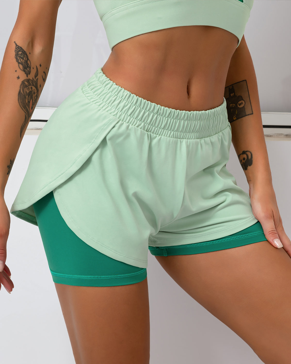 Bailey Double Layer Shorts - Green