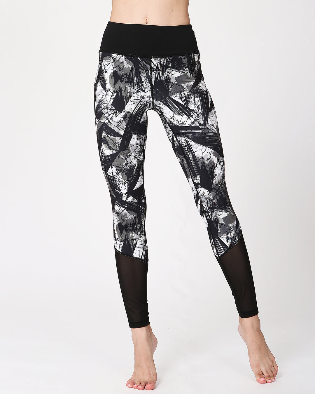 Brush Stroke Mesh Leggings