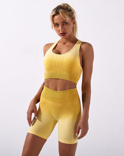 Calico Ombre Seamless Shorts - Yellow