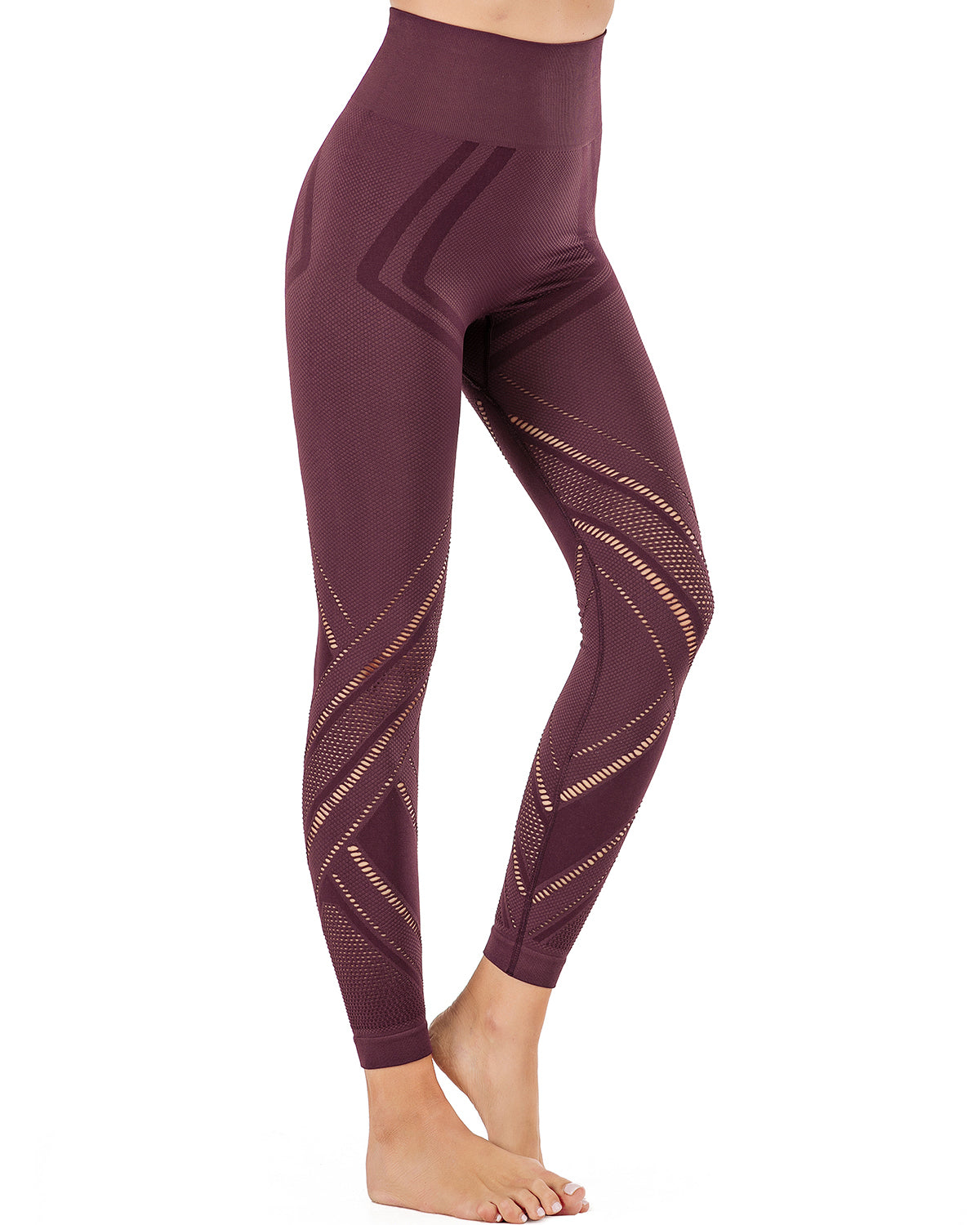 Chantele Hollow Out Leggings - Red