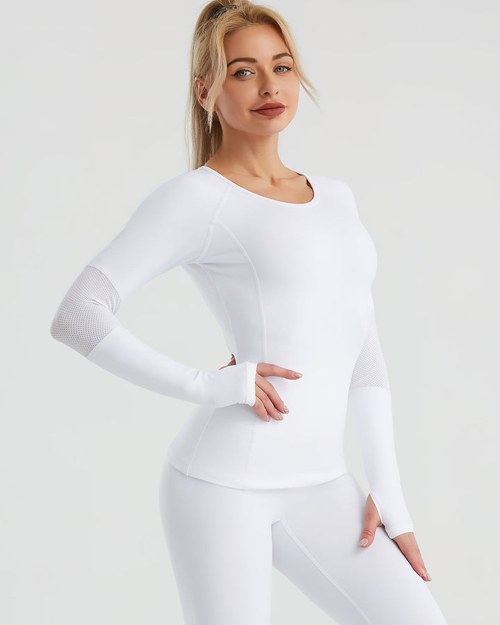 Elliot Mesh Long Sleeve - White