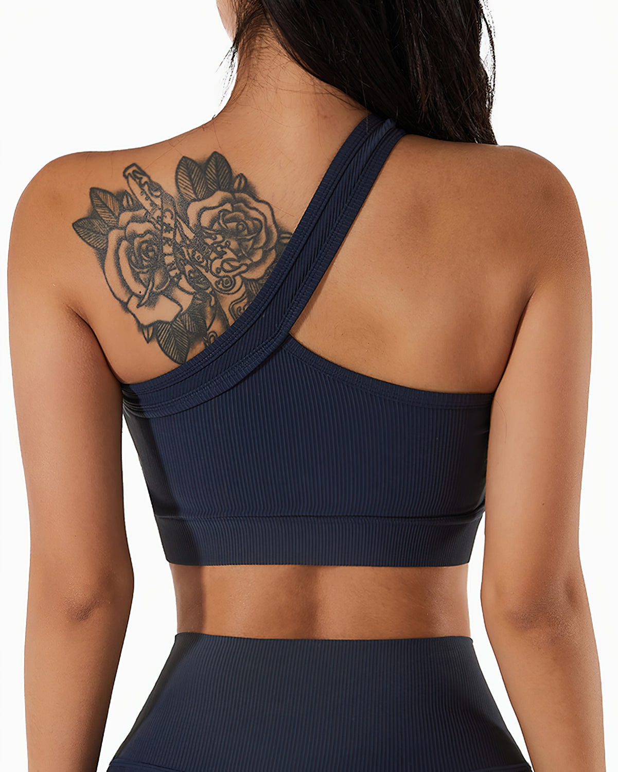 Eryn One-Shoulder Sports Bra - Blue – Amelia Activewear