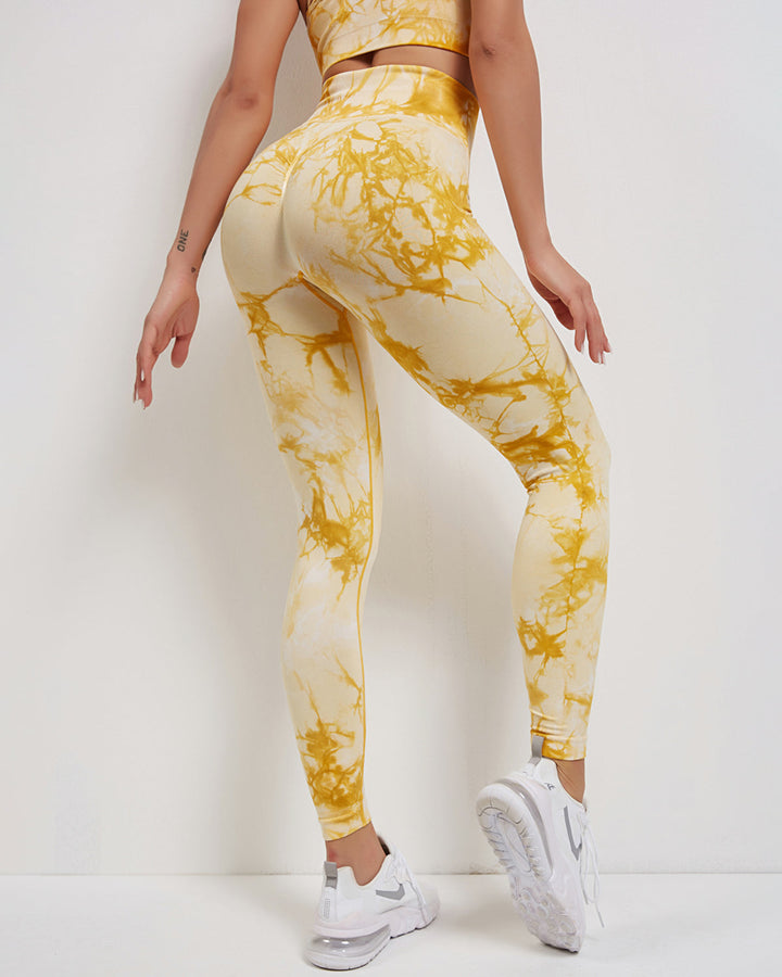 Fojo Dye Seamless Scrunch Leggings - Yellow
