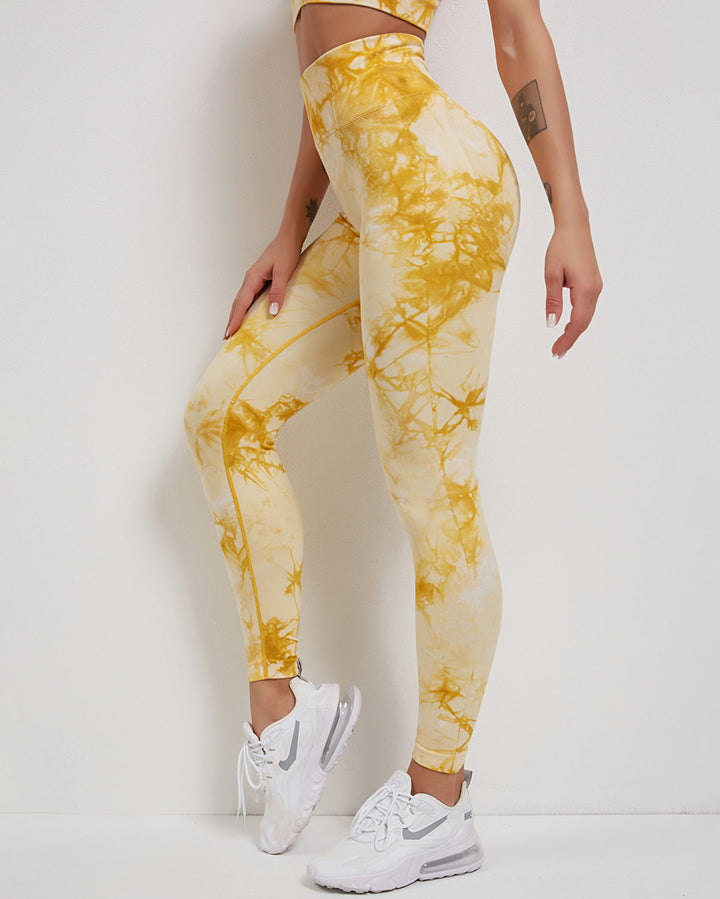 Fojo Dye Seamless Scrunch Leggings - Yellow
