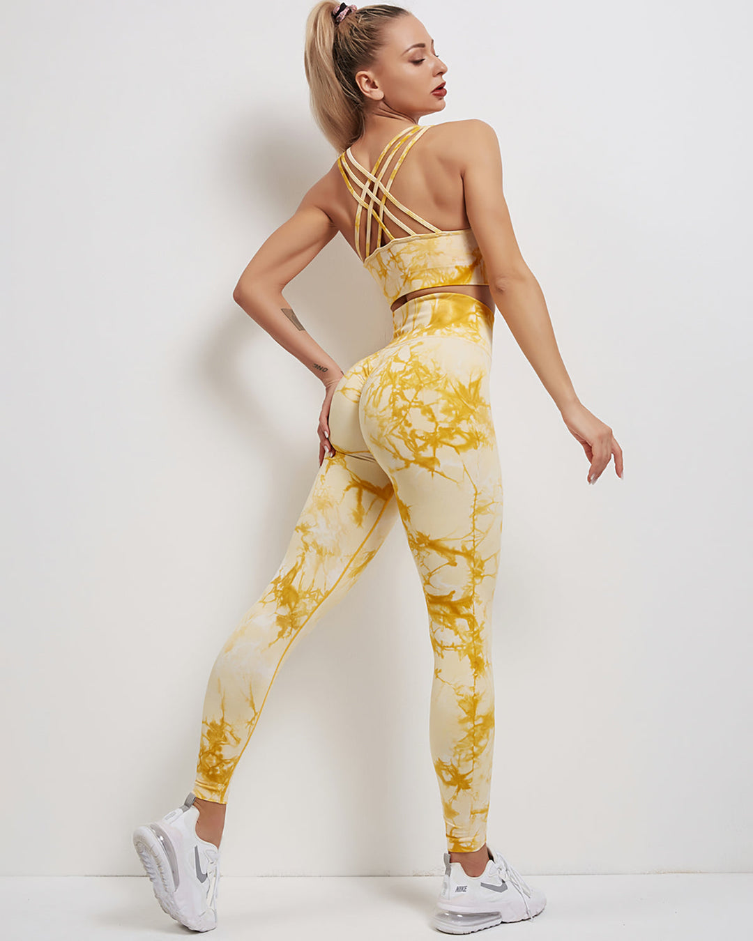 Fojo Dye Seamless Scrunch Leggings - Yellow