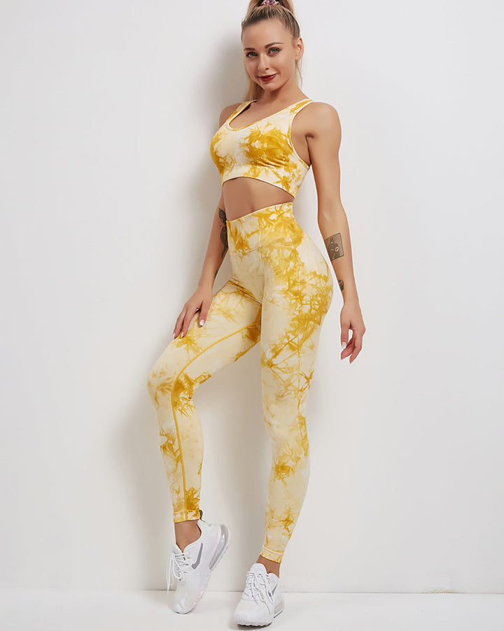 Fojo Dye Seamless Scrunch Leggings - Yellow