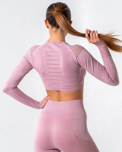 Gracey Hollow Out Long Sleeve - Pink