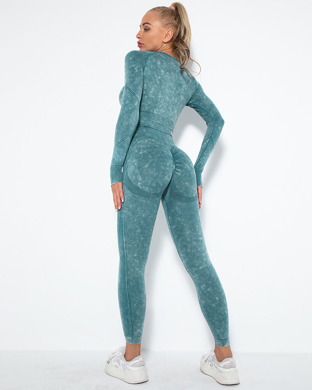 Idalyne Seamless Scrunch Leggings - Teal