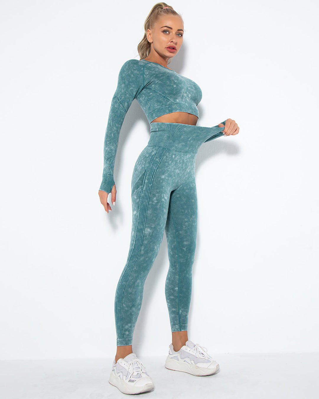 Idalyne Seamless Scrunch Leggings - Teal