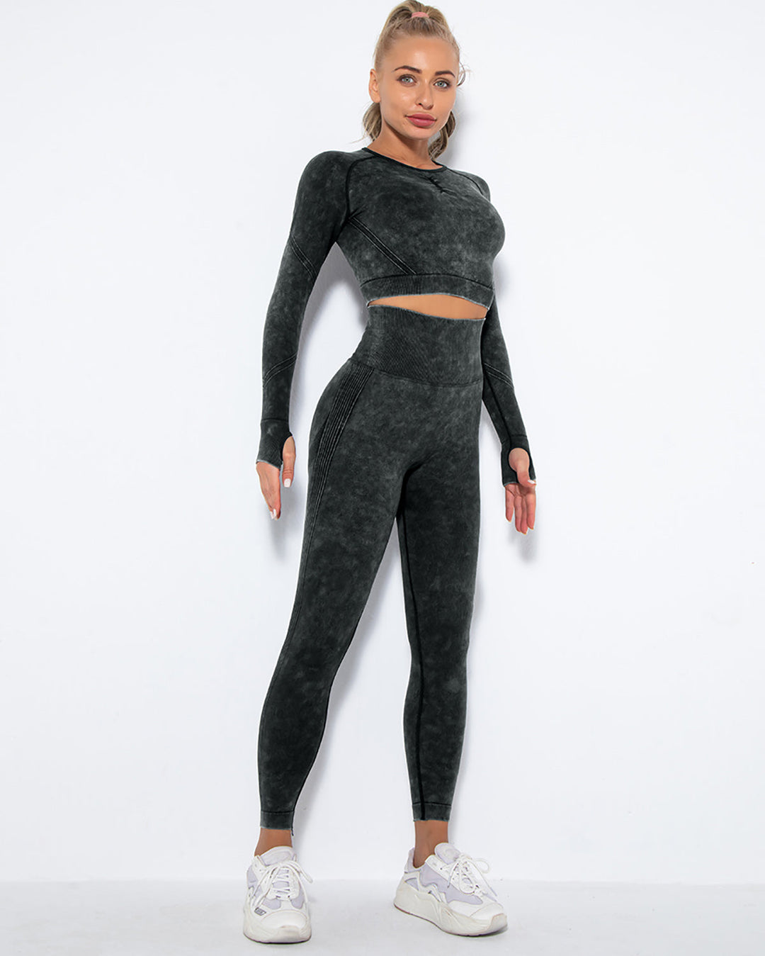 Idalyne Seamless Scrunch Leggings - Black