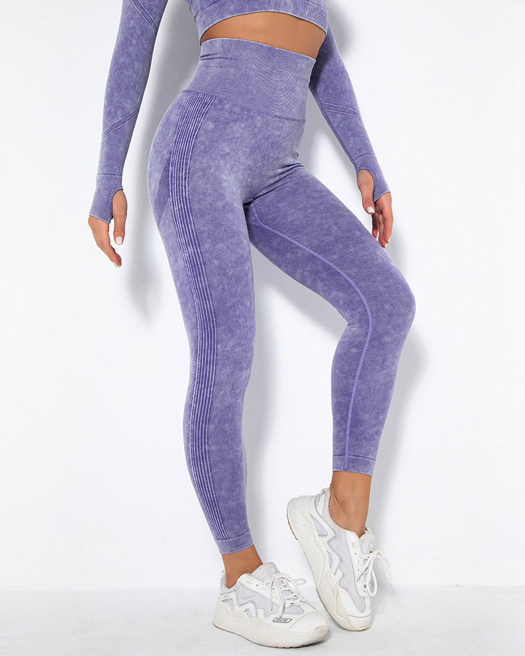 Idalyne Seamless Scrunch Leggings - Purple