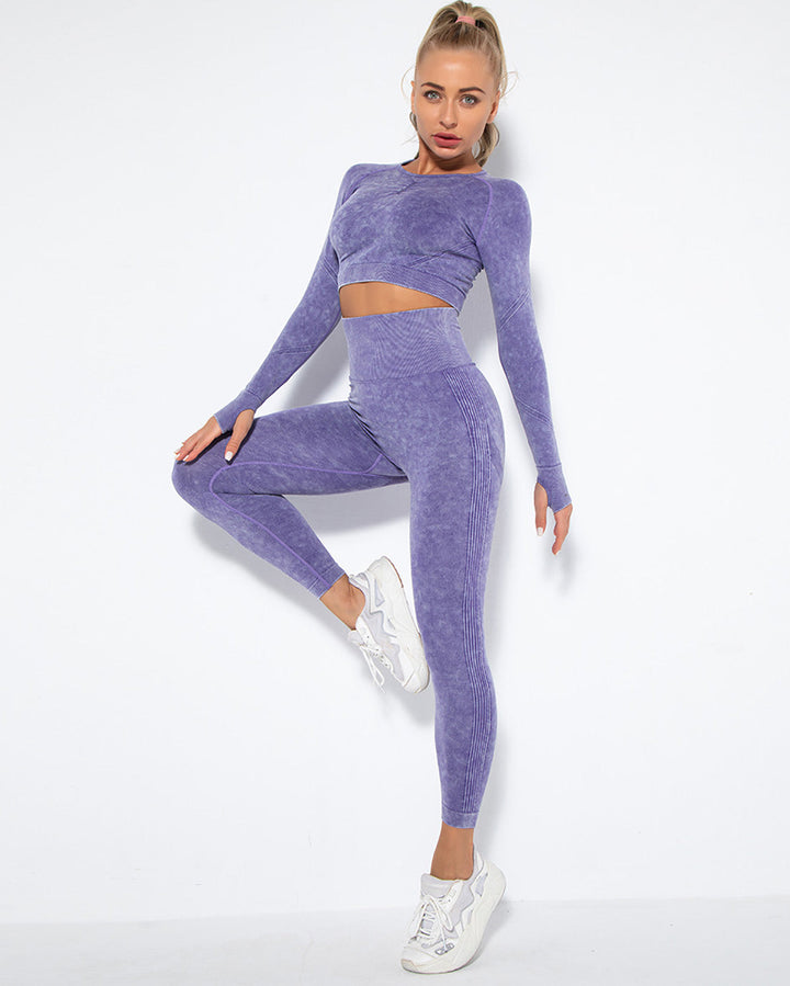 Idalyne Seamless Scrunch Leggings - Purple
