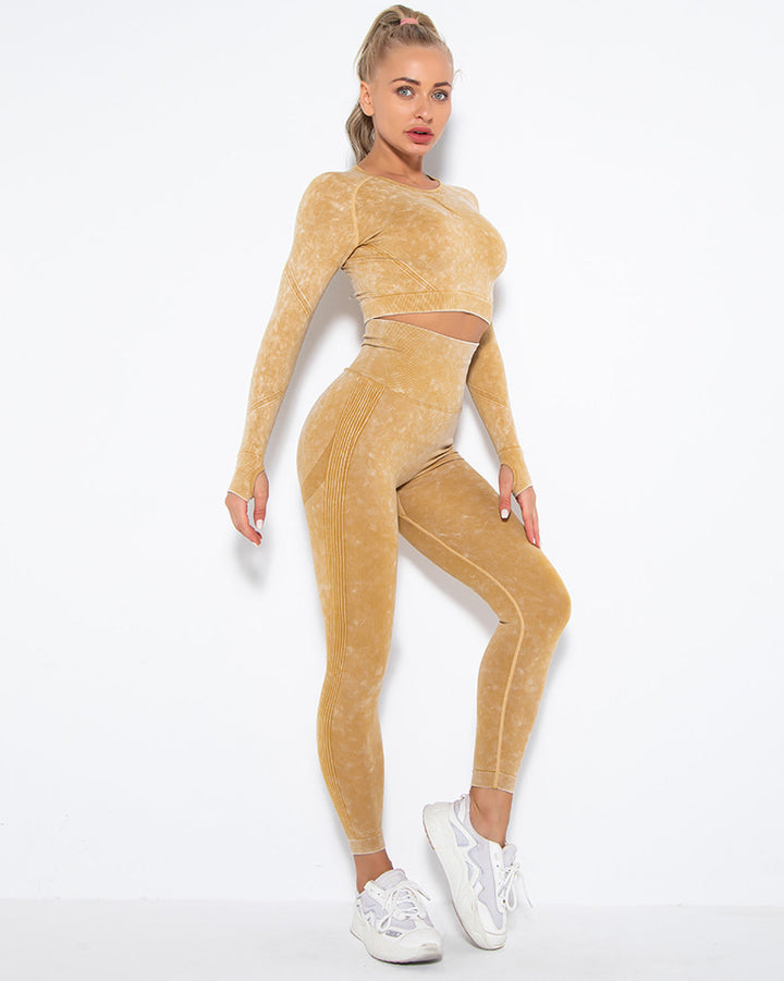 Idalyne Seamless Scrunch Leggings - Yellow