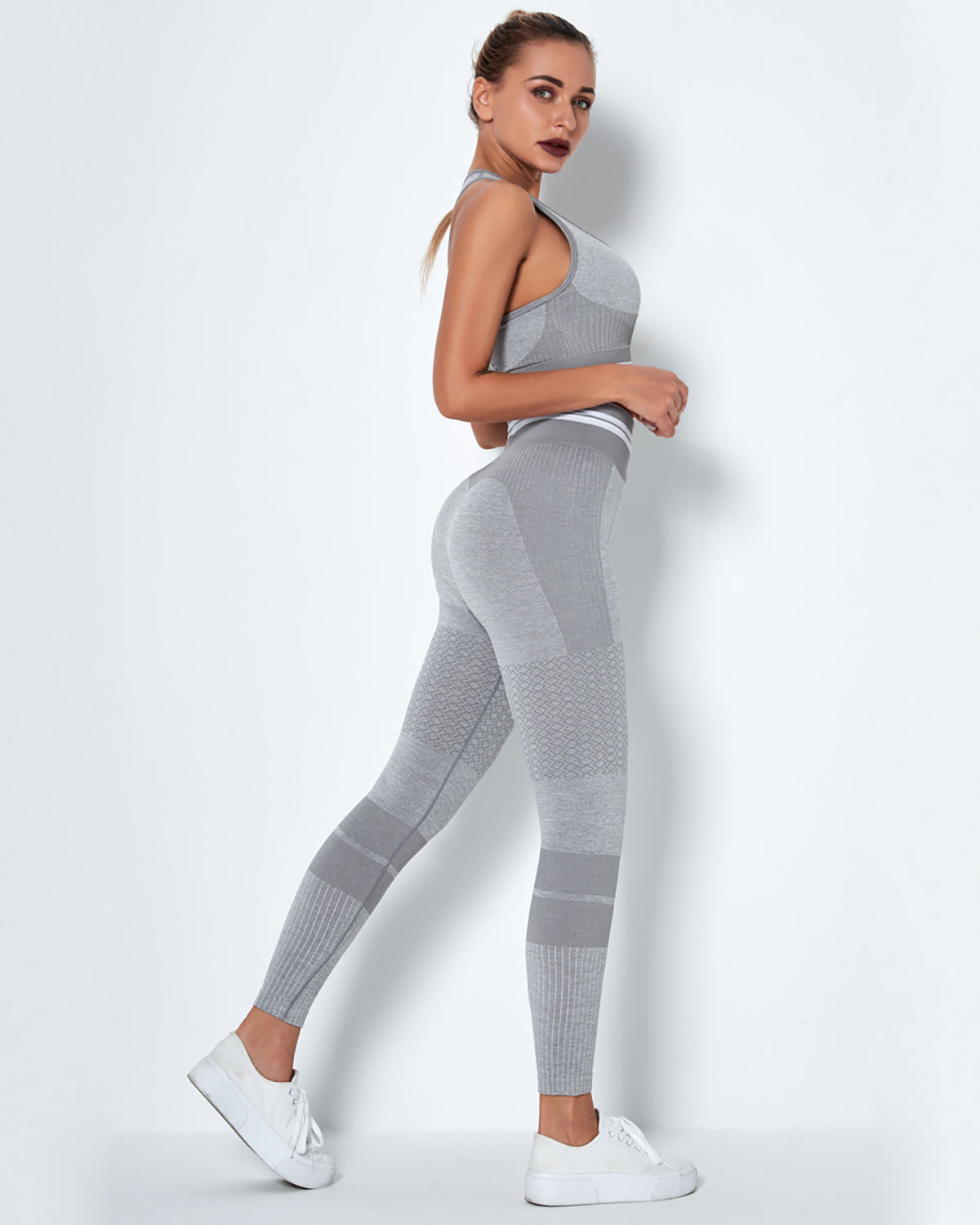 Rozy Ribbed Seamless Leggings - Grey – Amelia Activewear