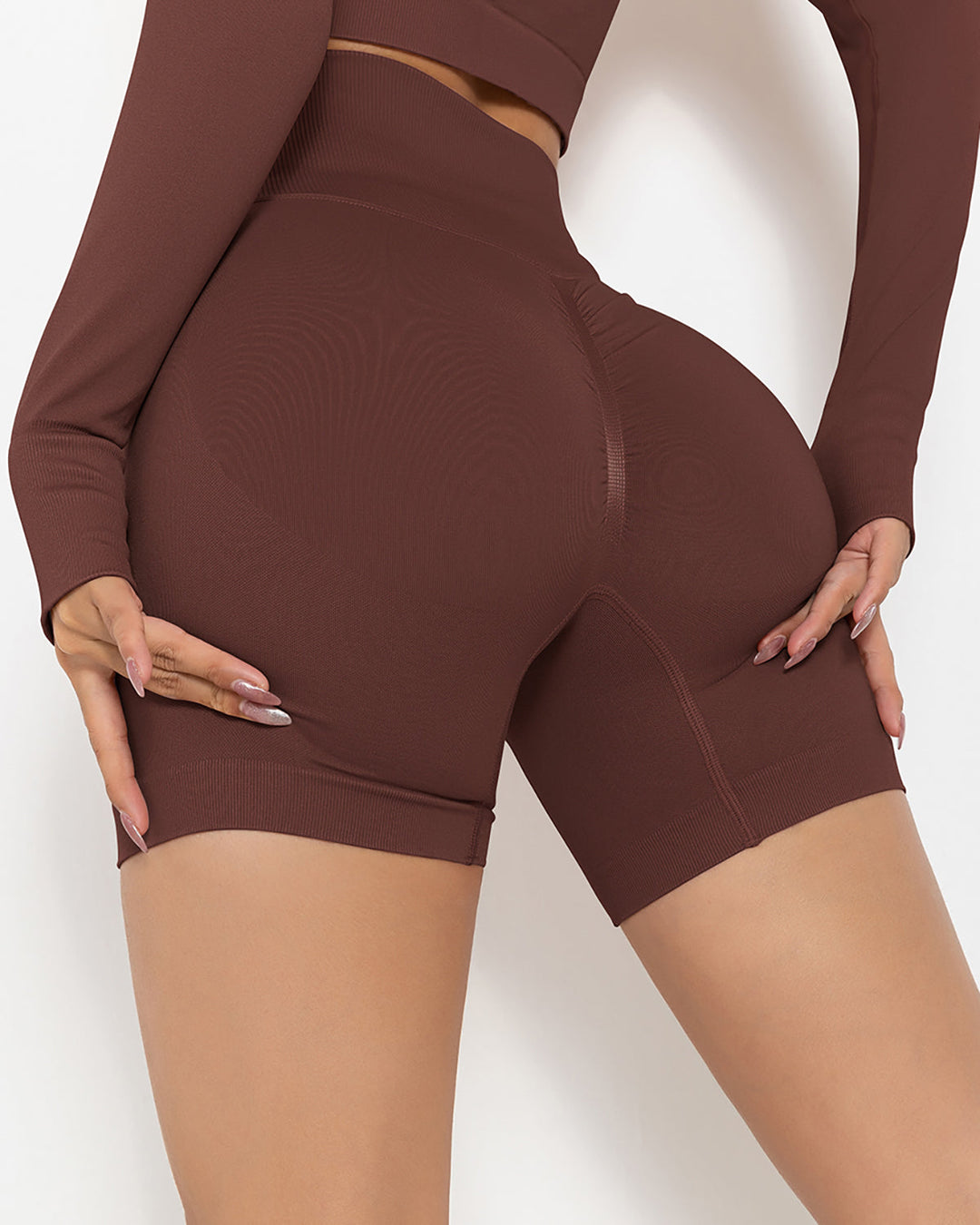 Lior Seamless Scrunch Shorts - Brown – Amelia Activewear