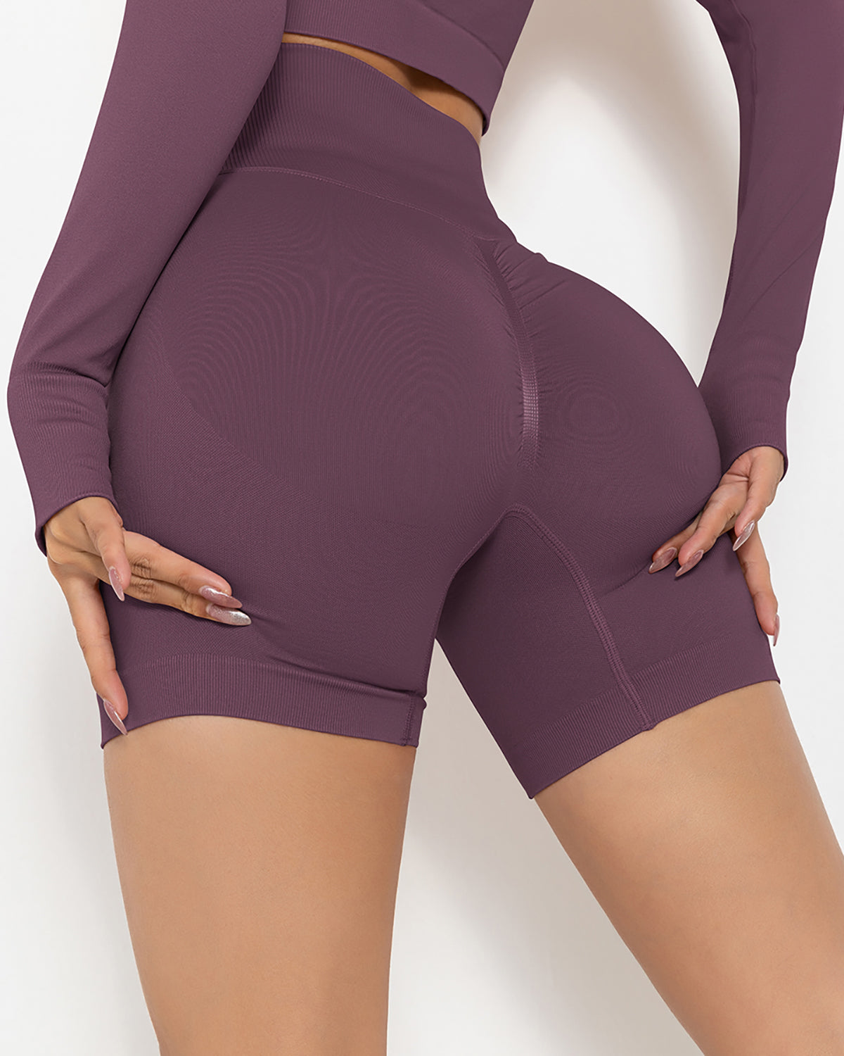Lior Seamless Scrunch Shorts - Purple