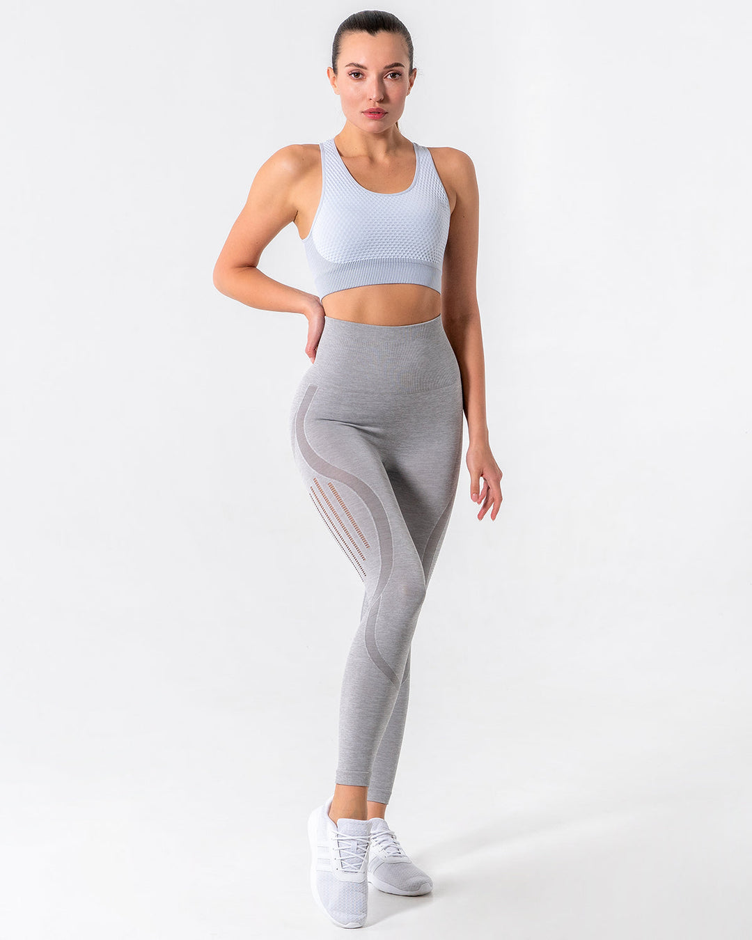 Nina Luxe Hollow Leggings - Grey