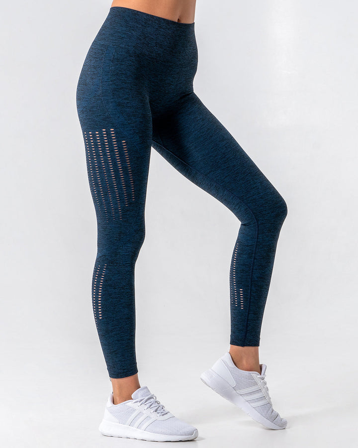Nina Luxe Hollow Leggings - Blue