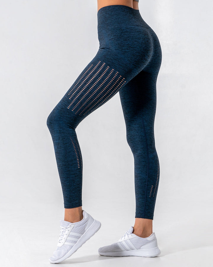 Nina Luxe Hollow Leggings - Blue