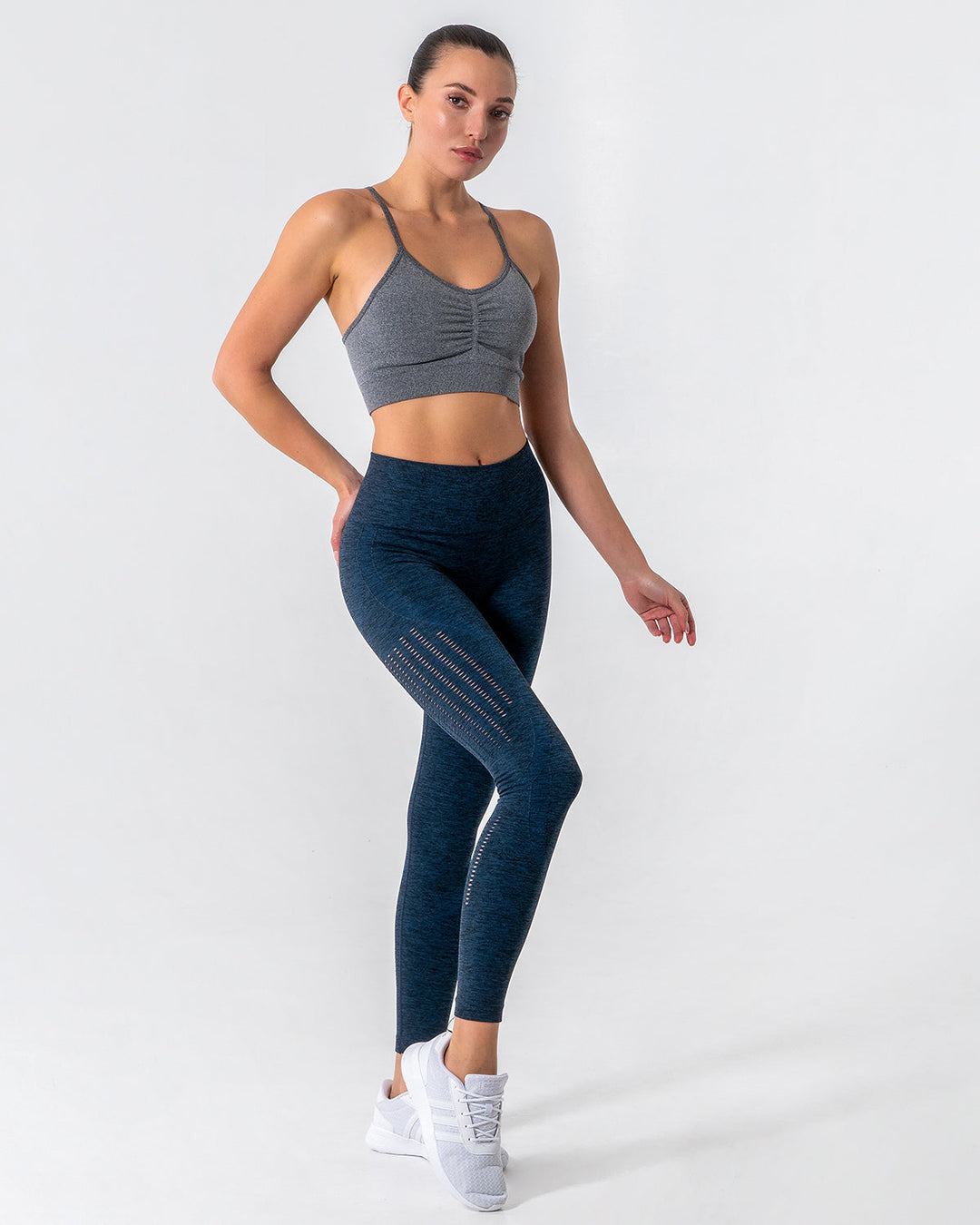Nina Luxe Hollow Leggings - Blue