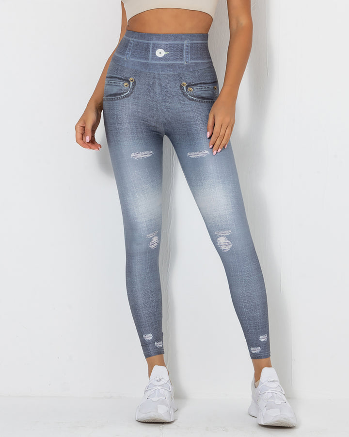 Normani Denim Scrunch Leggings