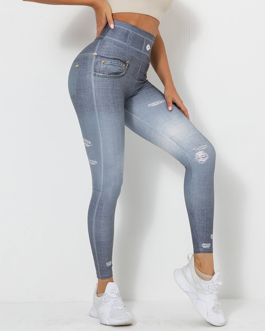 Normani Denim Scrunch Leggings