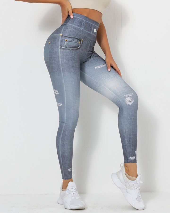 Normani Denim Scrunch Leggings