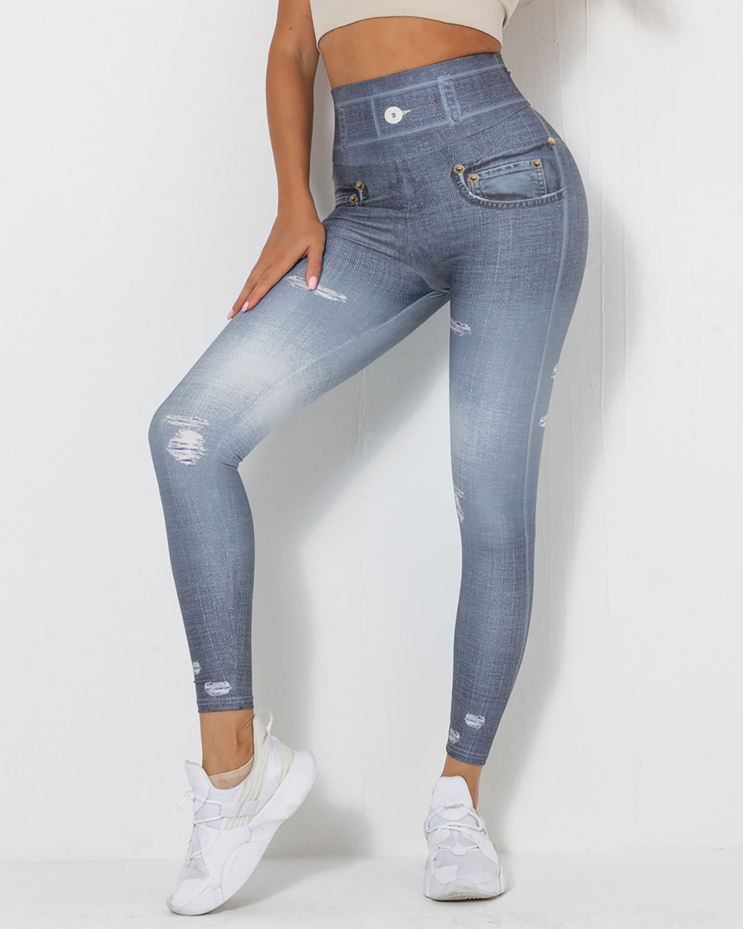 Normani Denim Scrunch Leggings