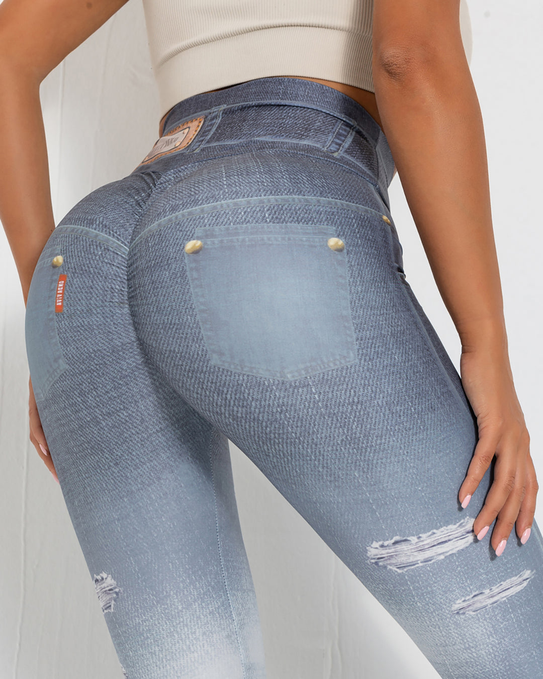 Normani Denim Scrunch Leggings