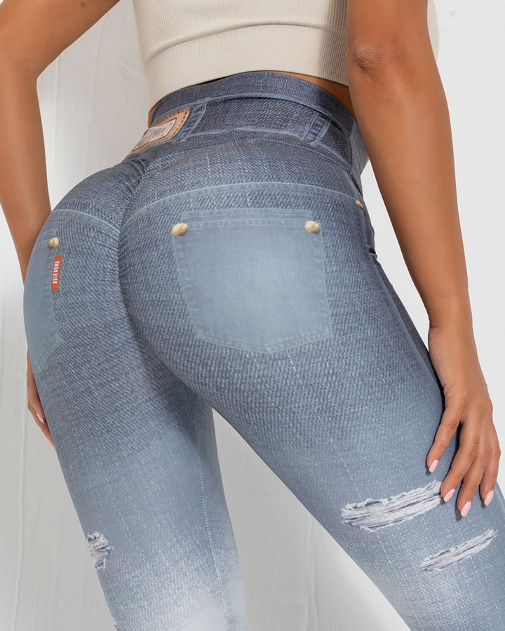 Normani Denim Scrunch Leggings