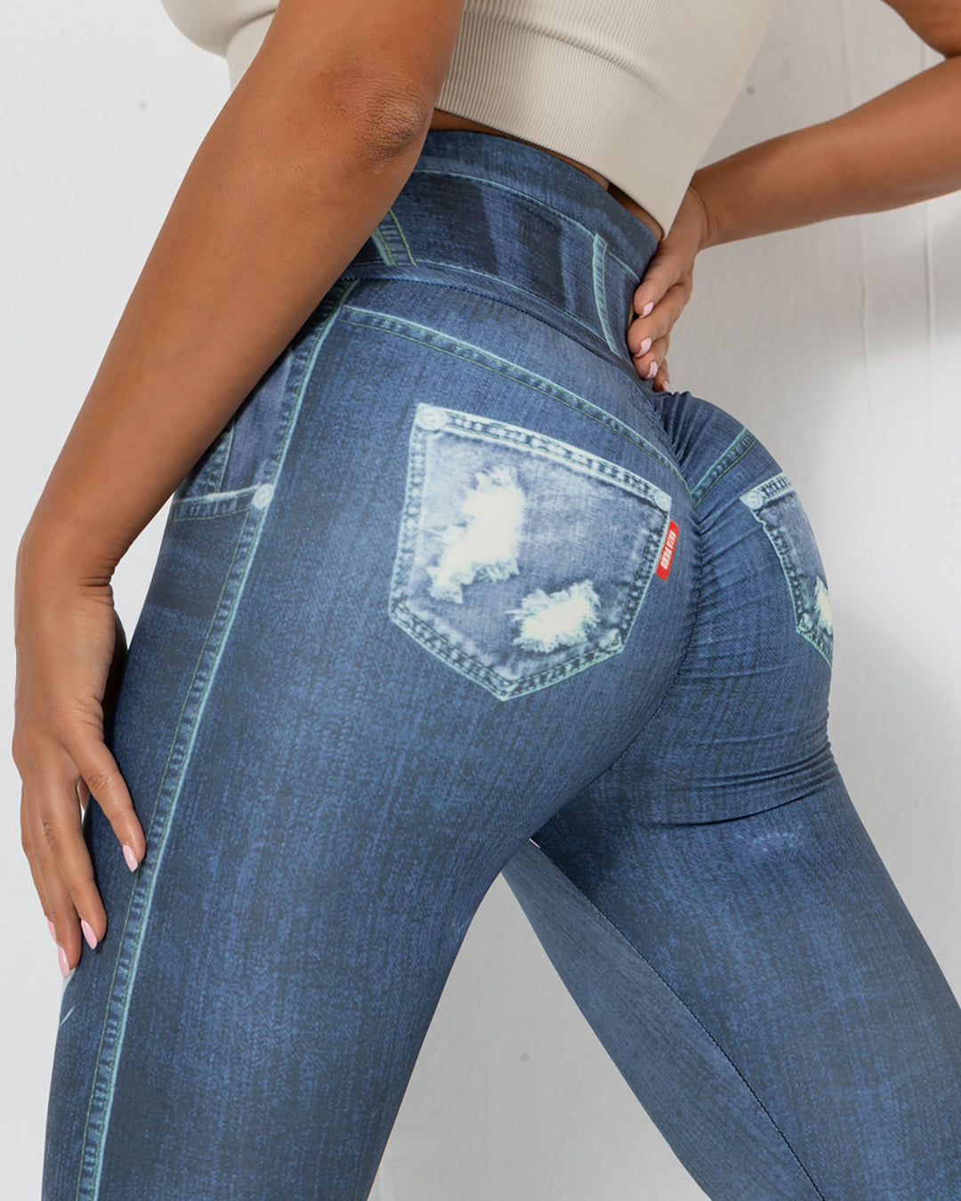 Normani Denim Scrunch Leggings