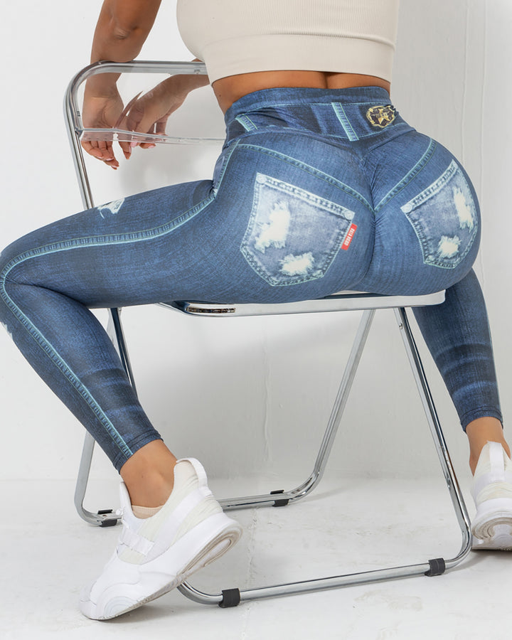 Normani Denim Scrunch Leggings