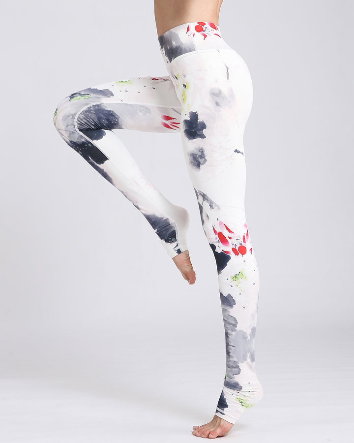 Plum Blossom Watercolor Leggings
