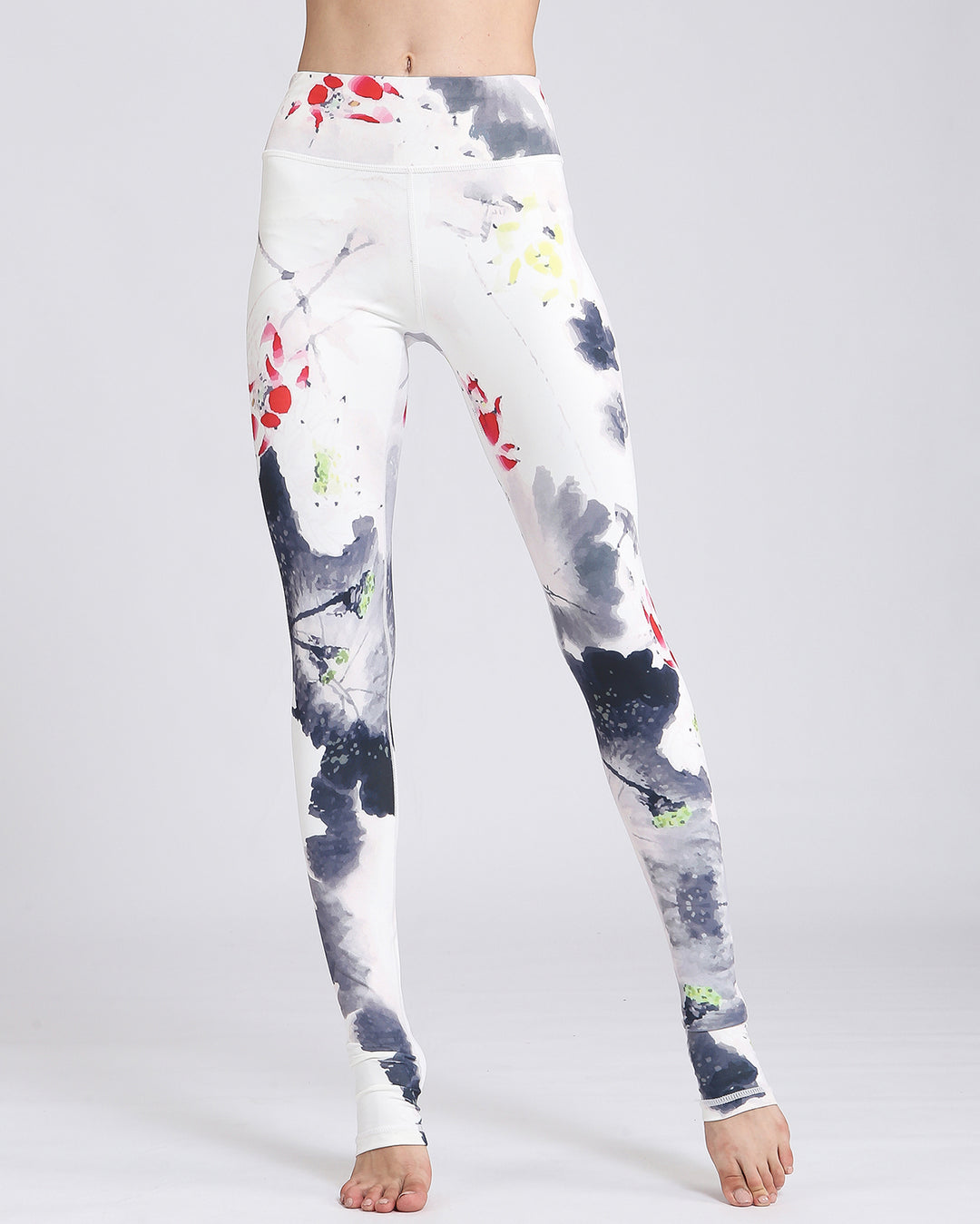 Plum Blossom Watercolor Leggings