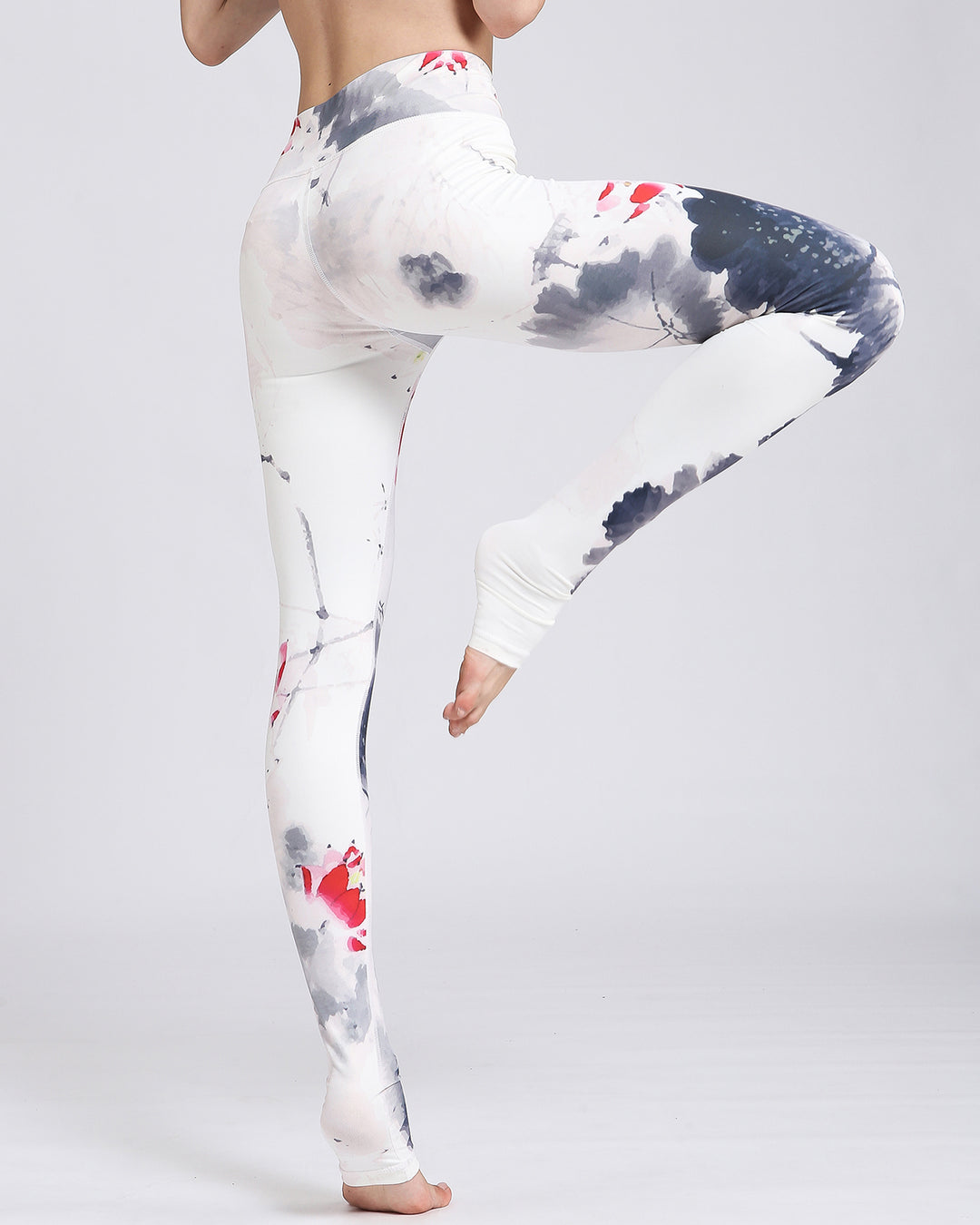 Plum Blossom Watercolor Leggings