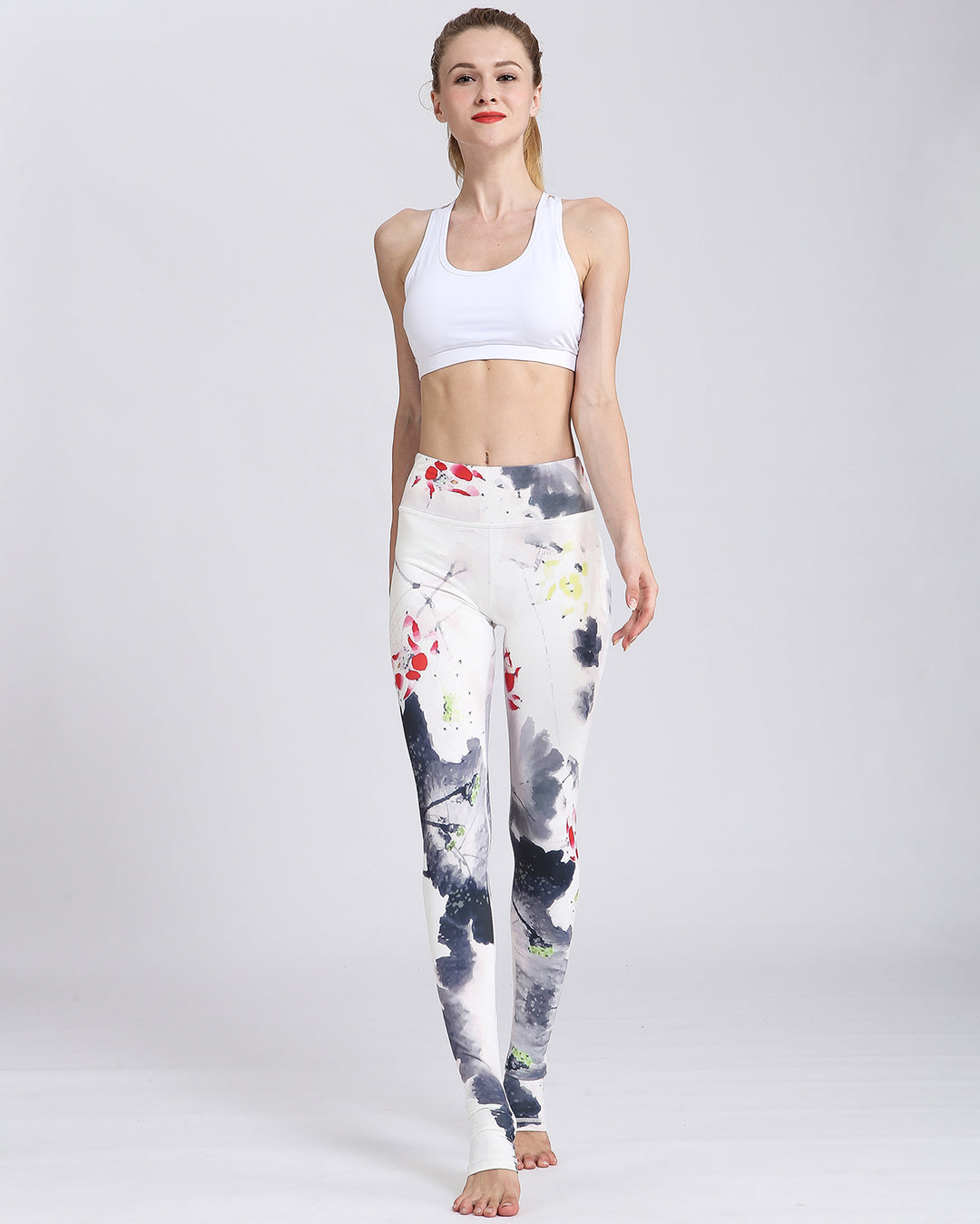 Plum Blossom Watercolor Leggings