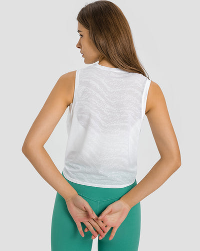 Quinci Tie-Front Fitness Top - White