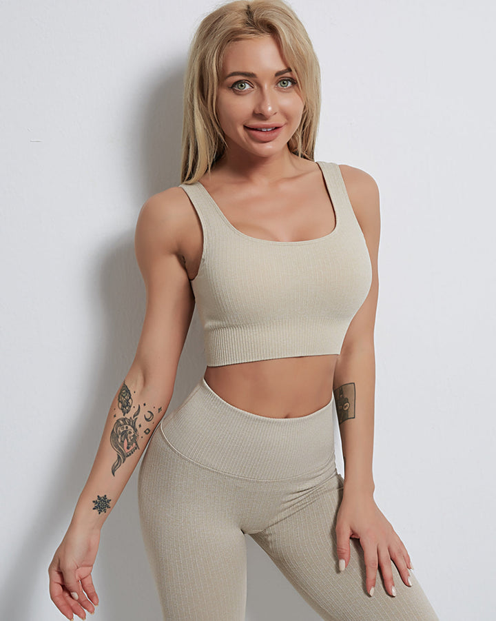 Rozy Ribbed Sports Bra - Khaki